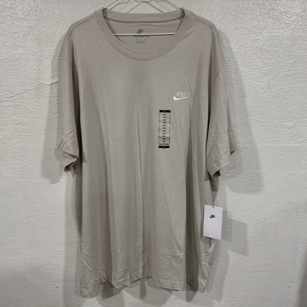 Nike Sportswear Club Tee Men's 3XL T-Shirt Light Bone Beige AR4997-073 NEW